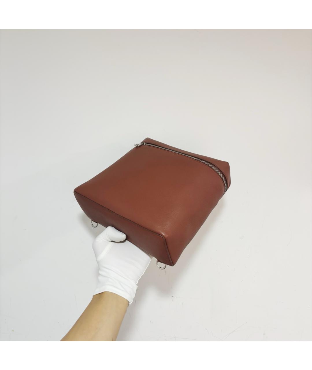 LORO PIANA Красный кожаный рюкзак, фото 4