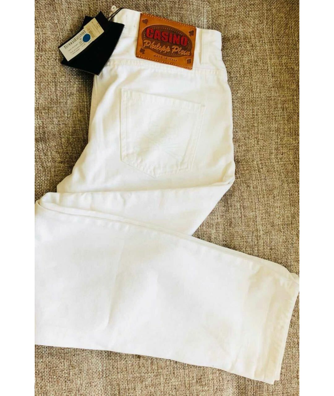 PHILIPP PLEIN Белые хлопковые джинсы, фото 5