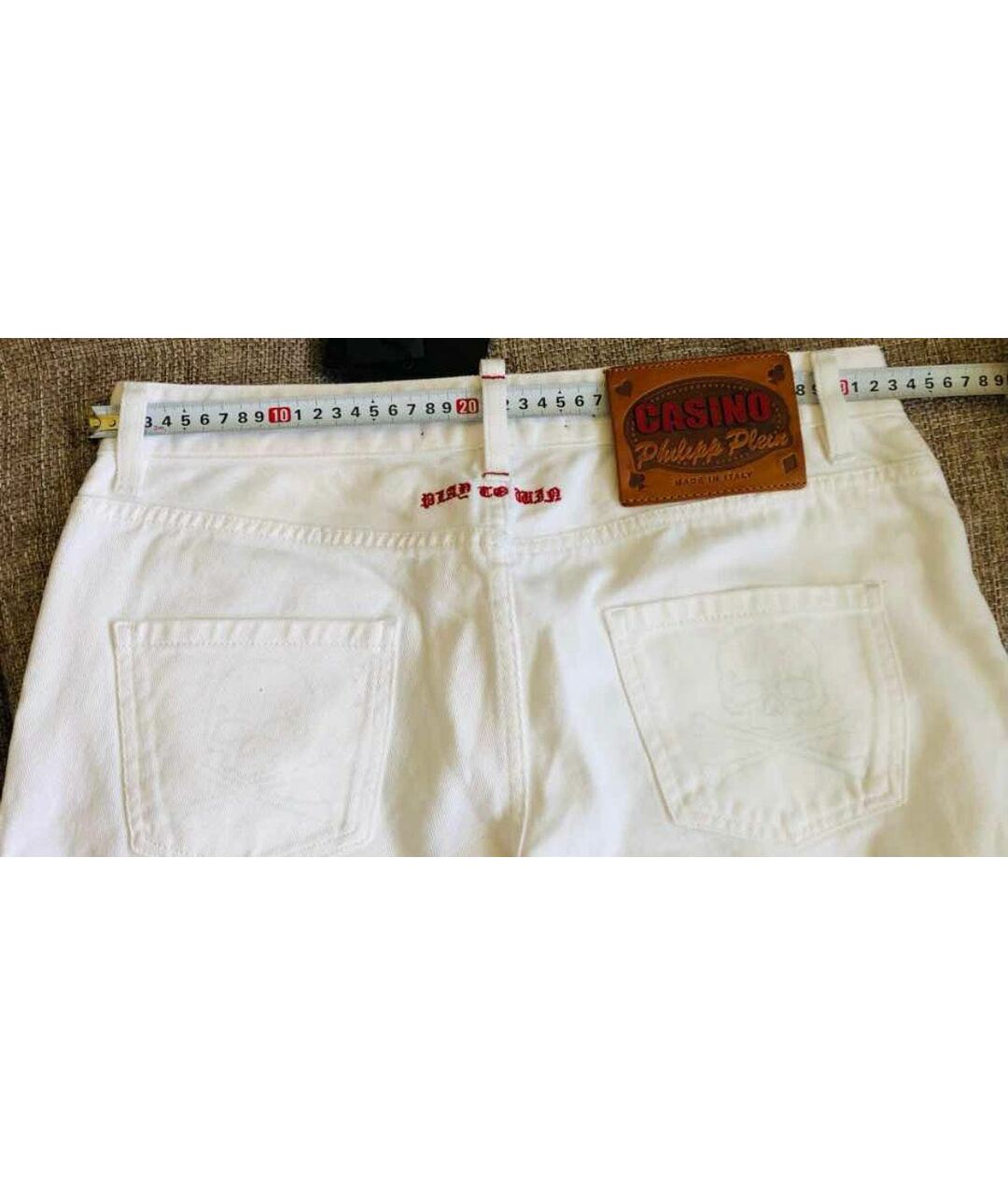 PHILIPP PLEIN Белые хлопковые джинсы, фото 3