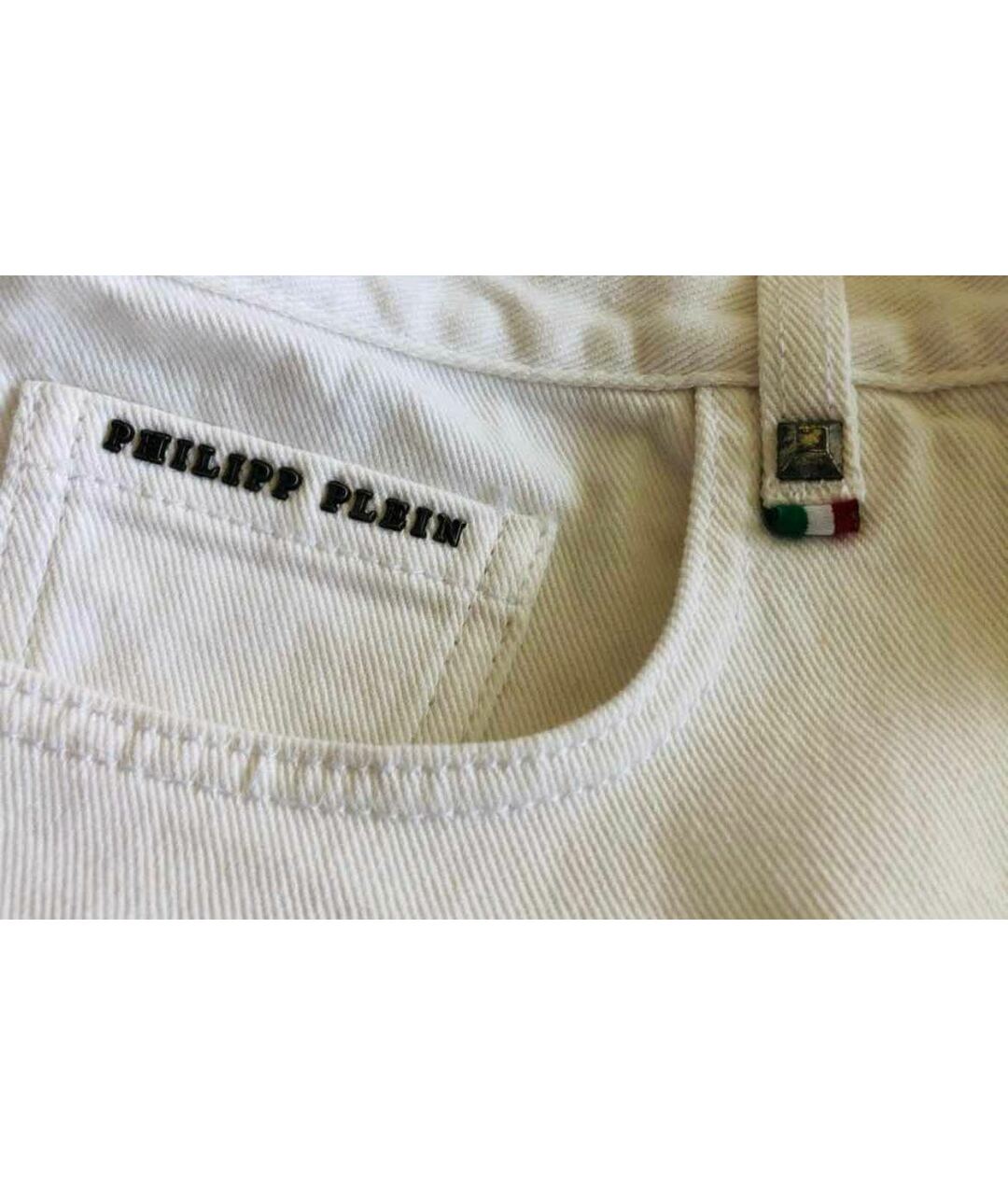 PHILIPP PLEIN Белые хлопковые джинсы, фото 8