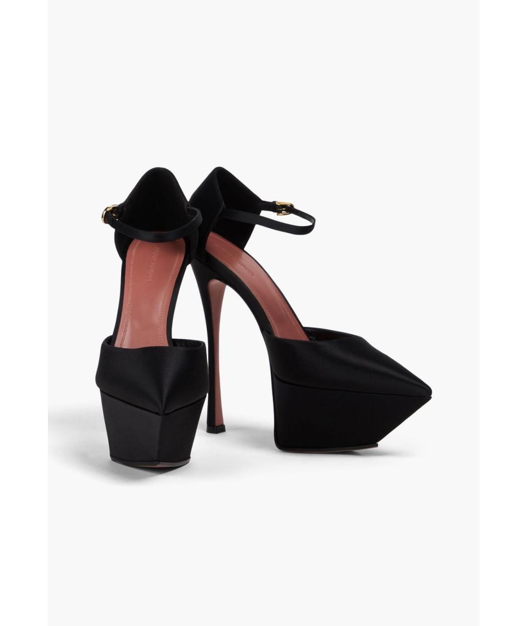 Amina Muaddi Черные кожаные туфли, фото 2