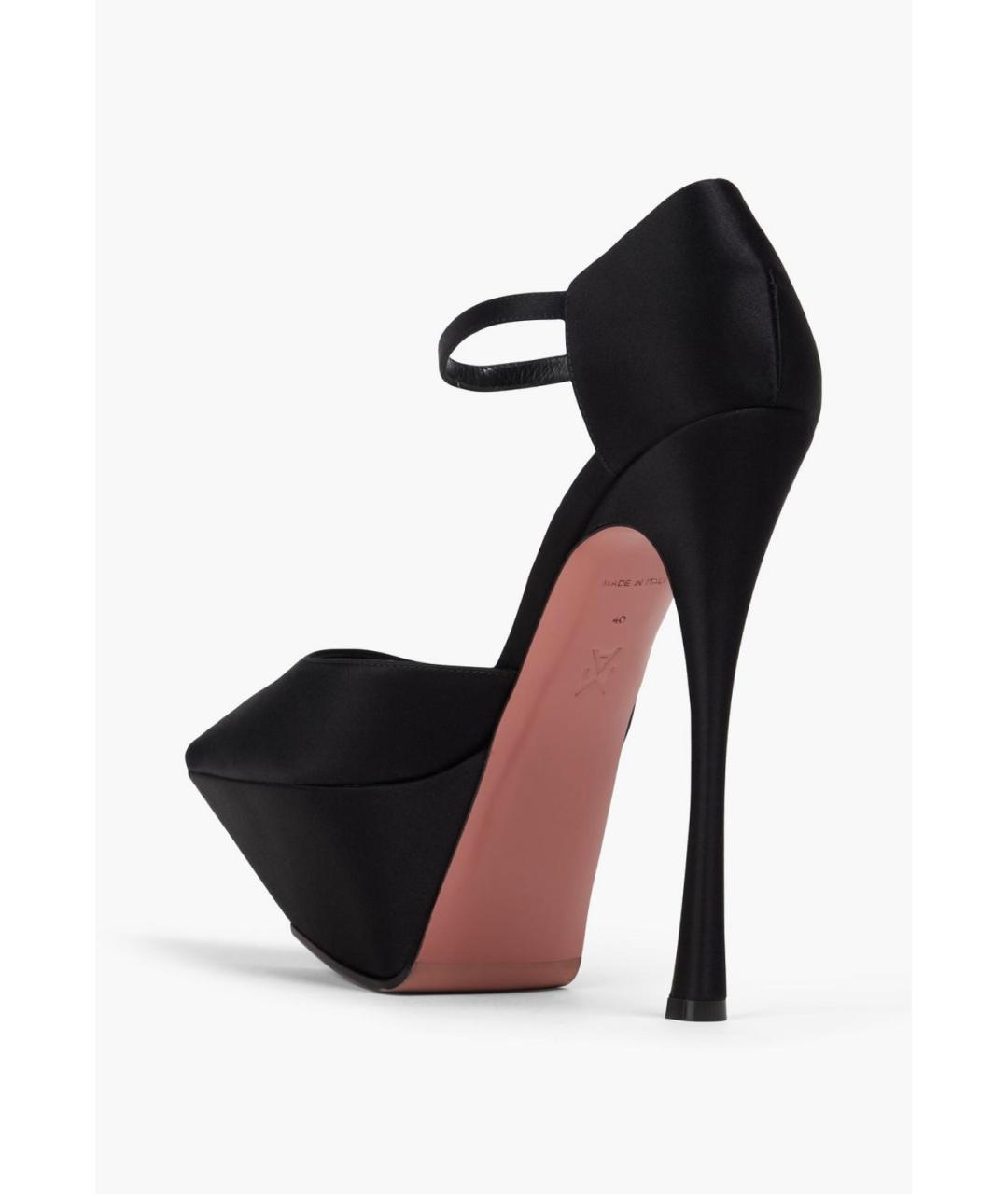 Amina Muaddi Черные кожаные туфли, фото 4