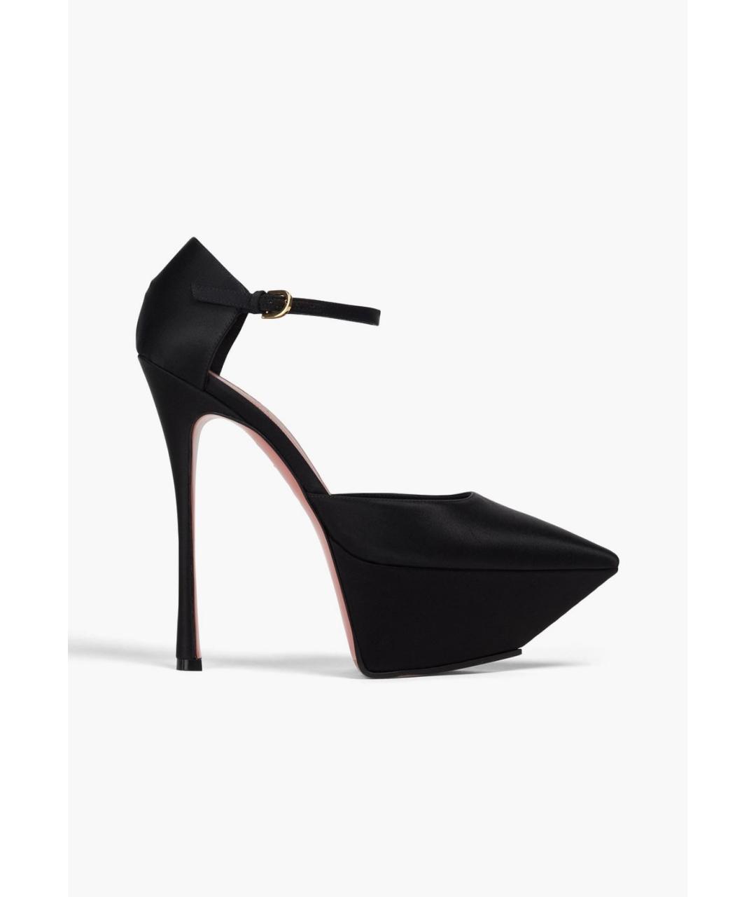 Amina Muaddi Черные кожаные туфли, фото 5