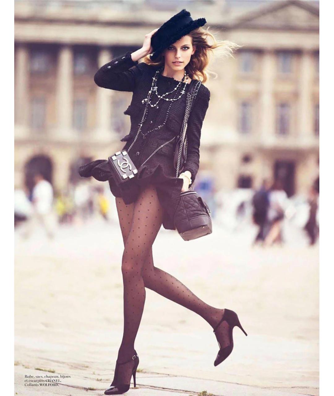 CHANEL Темно-синий твидовый жакет/пиджак, фото 4