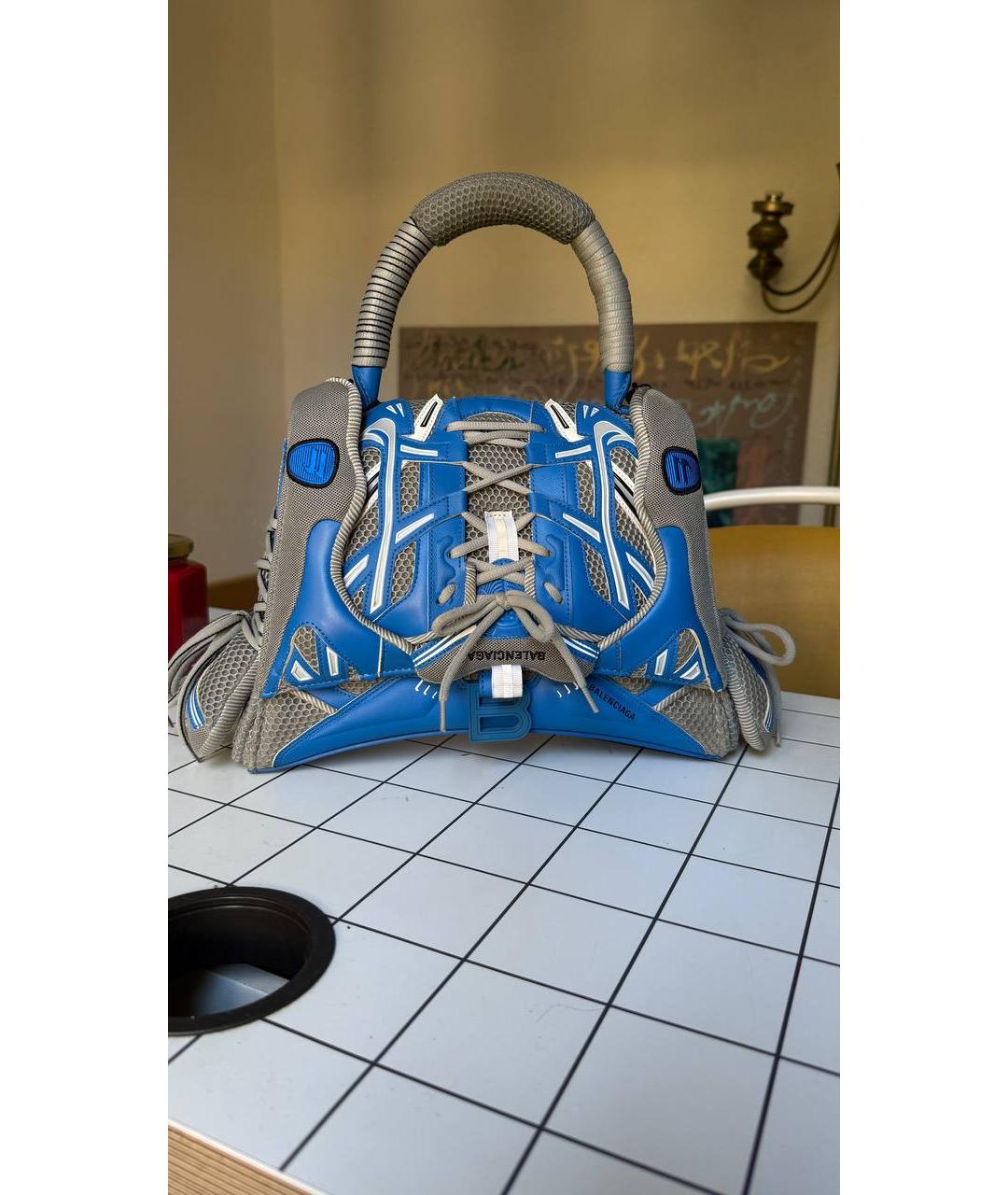 BALENCIAGA Синяя кожаная сумка через плечо, фото 6