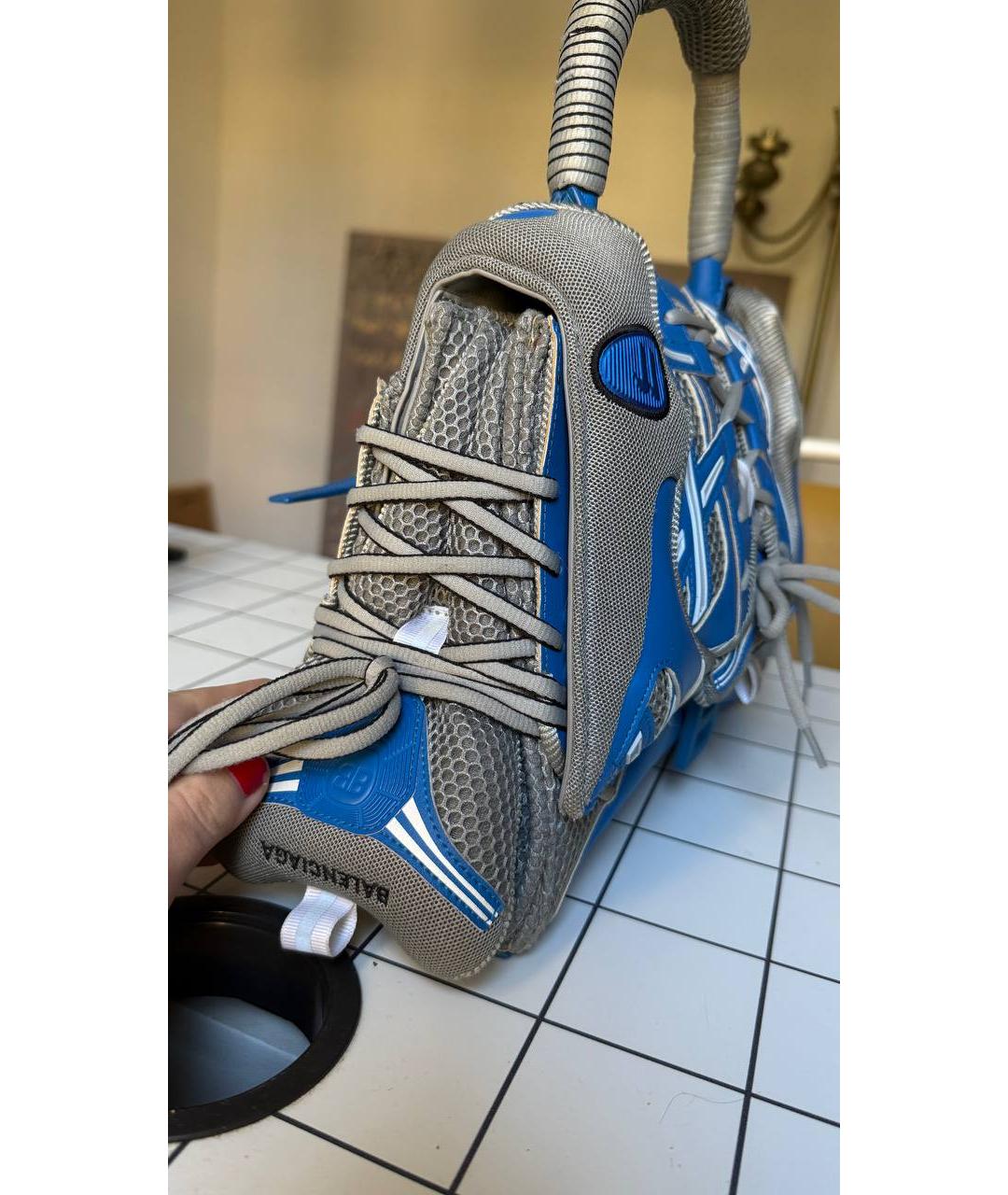 BALENCIAGA Синяя кожаная сумка через плечо, фото 5