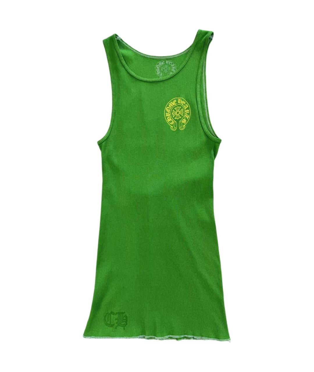 CHROME HEARTS Зеленая хлопковая майка, фото 1