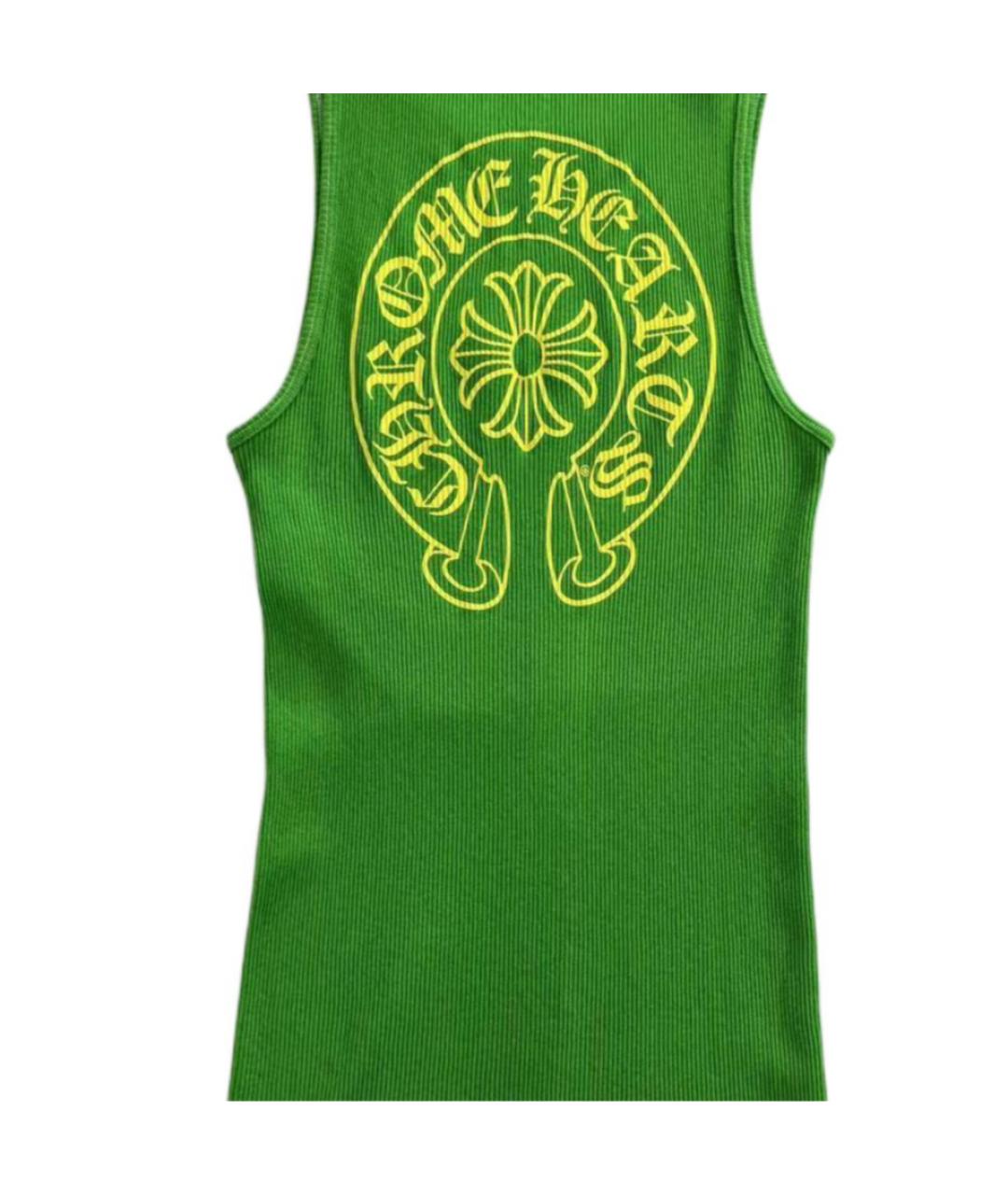 CHROME HEARTS Зеленая хлопковая майка, фото 3