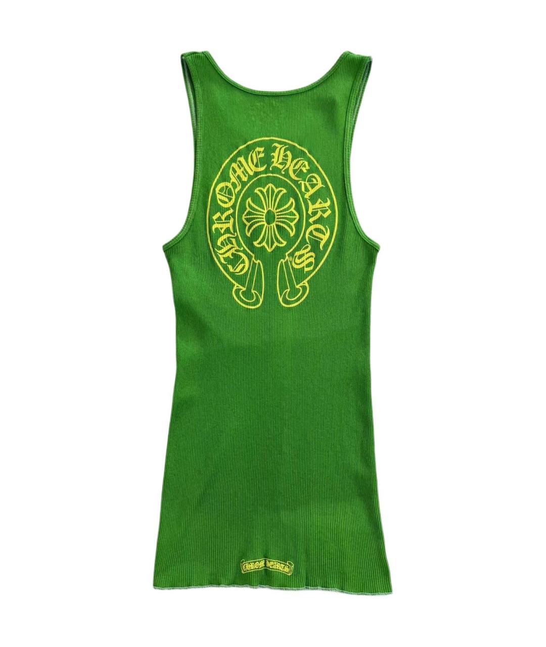 CHROME HEARTS Зеленая хлопковая майка, фото 2