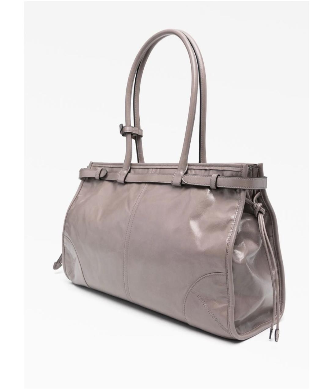 PRADA Серая кожаная сумка тоут, фото 3