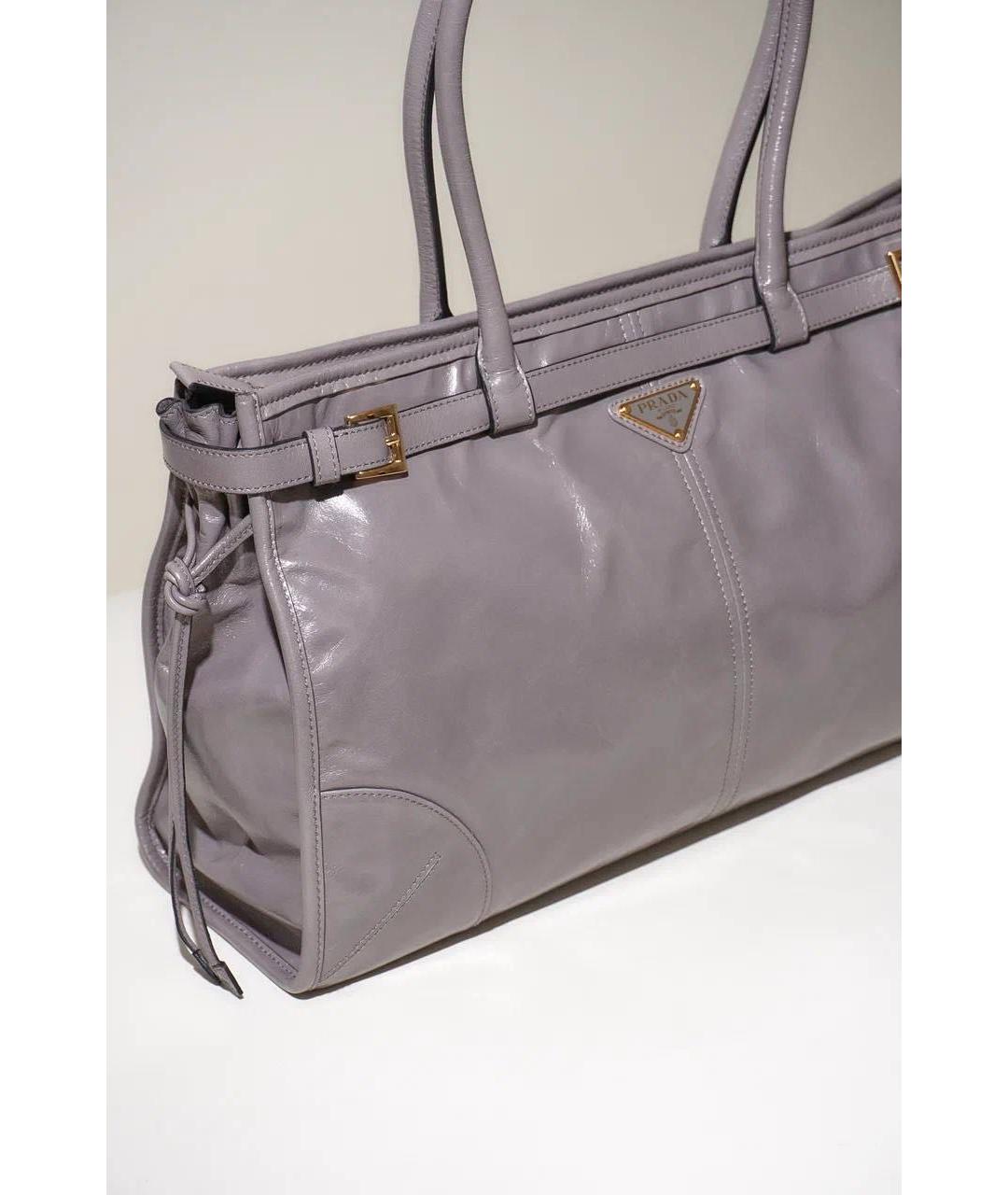 PRADA Серая кожаная сумка тоут, фото 2