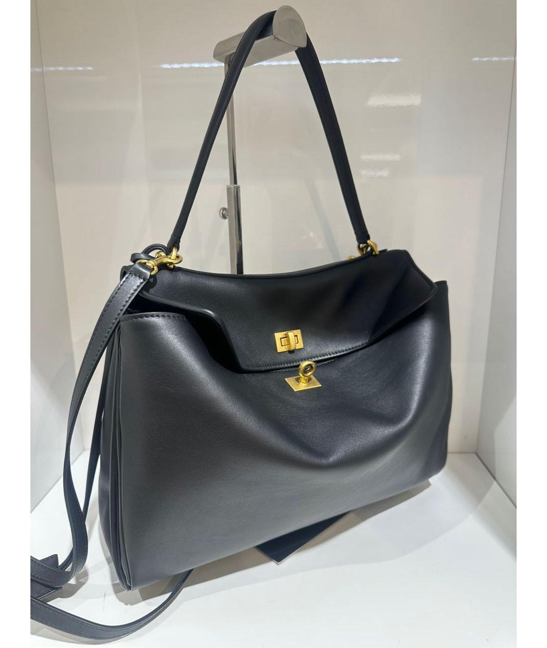 BALENCIAGA Черная кожаная сумка через плечо, фото 3