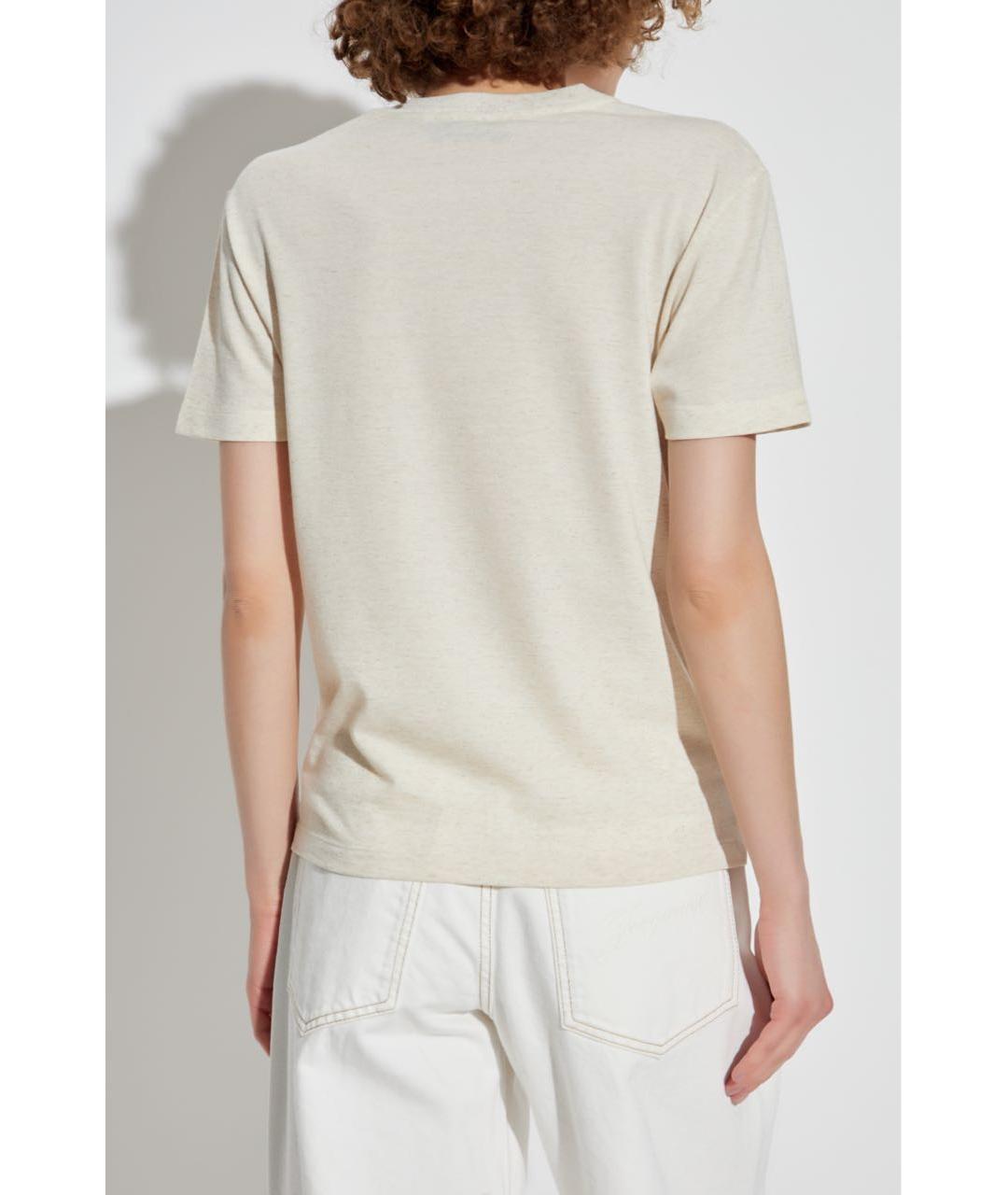 FENDI Бежевая хлопковая футболка, фото 4