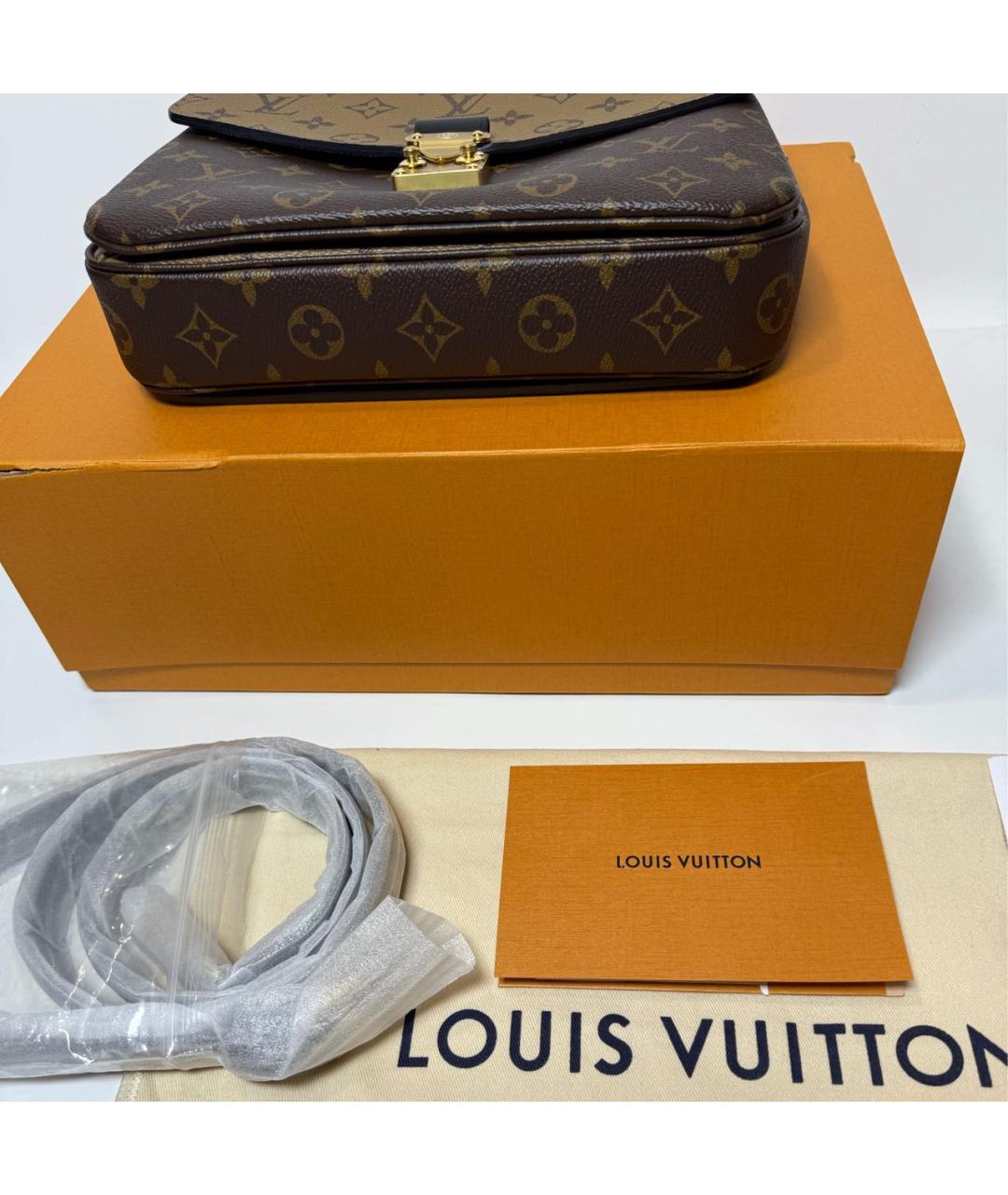LOUIS VUITTON Коричневая сумка с короткими ручками, фото 4