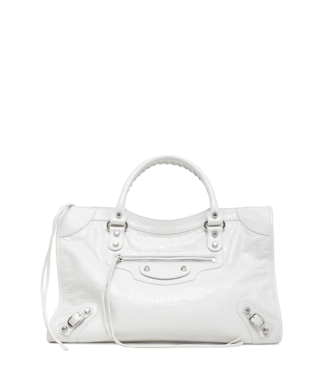 BALENCIAGA Белая кожаная сумка через плечо, фото 1