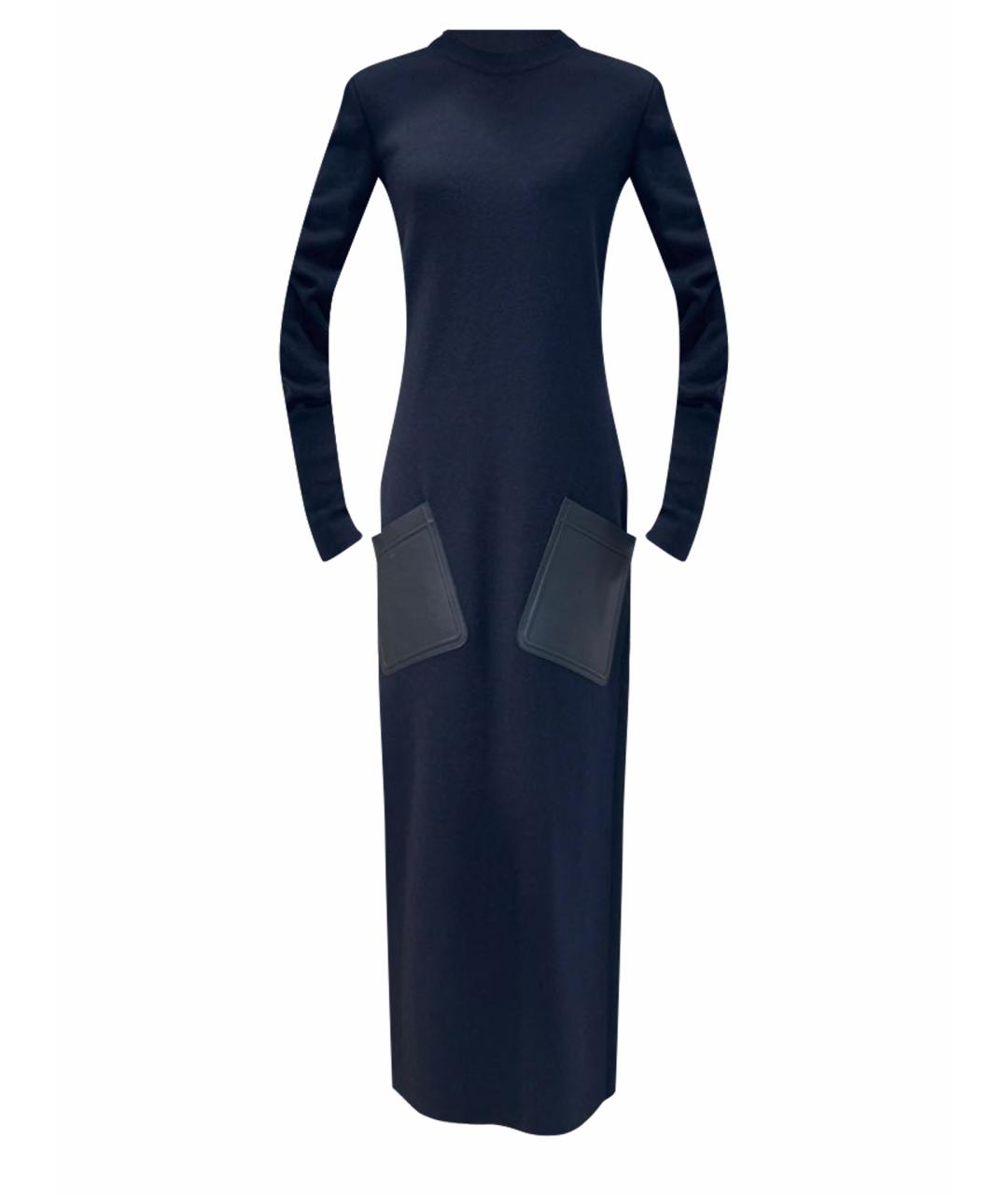 LORO PIANA Темно-синее кашемировое повседневное платье, фото 1