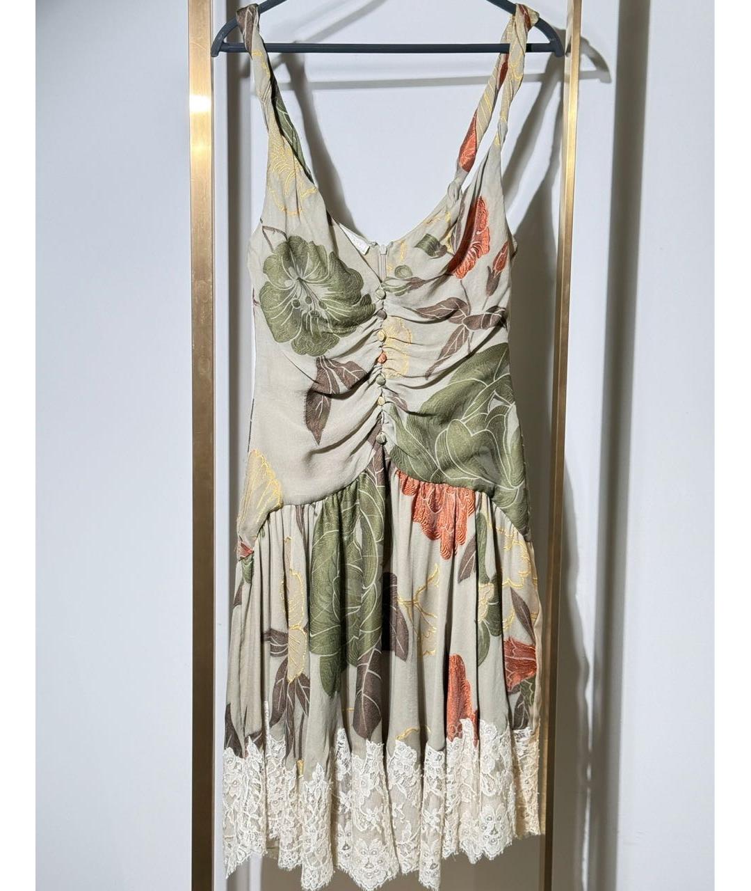 VALENTINO Хаки ацетатное повседневное платье, фото 7