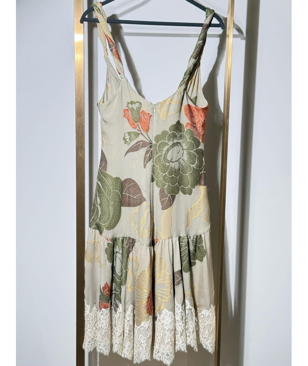 VALENTINO Хаки ацетатное повседневное платье, фото 2