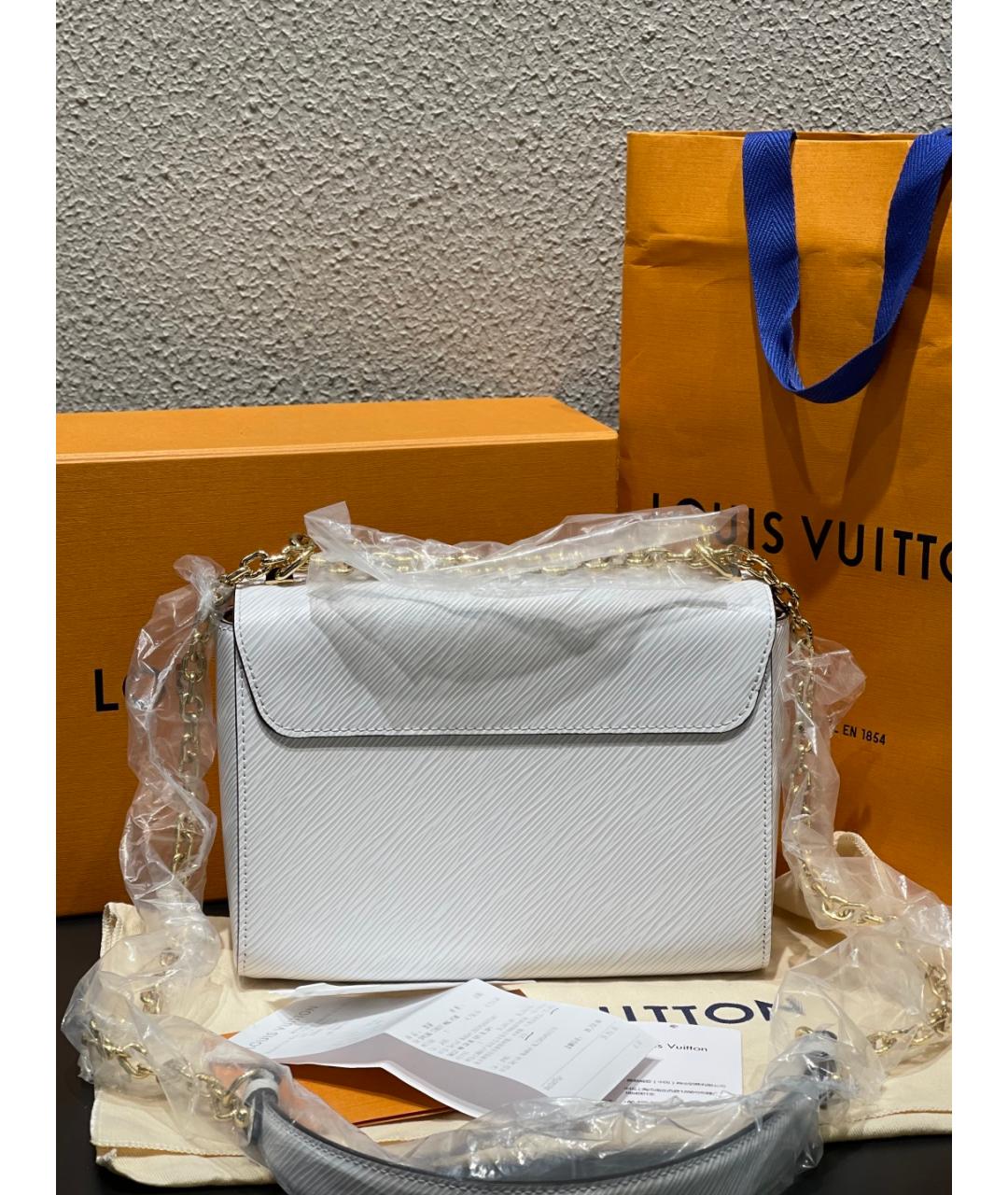 LOUIS VUITTON Белая кожаная сумка через плечо, фото 5