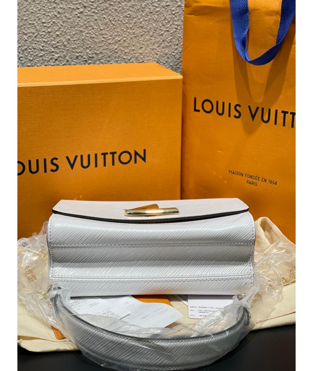 LOUIS VUITTON Белая кожаная сумка через плечо, фото 4