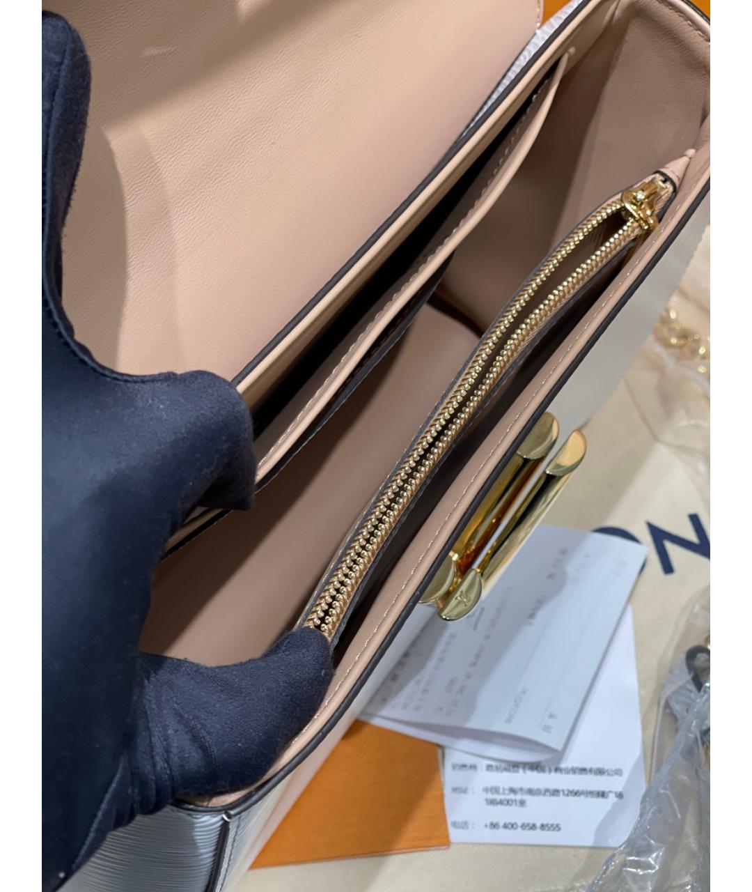 LOUIS VUITTON Белая кожаная сумка через плечо, фото 9