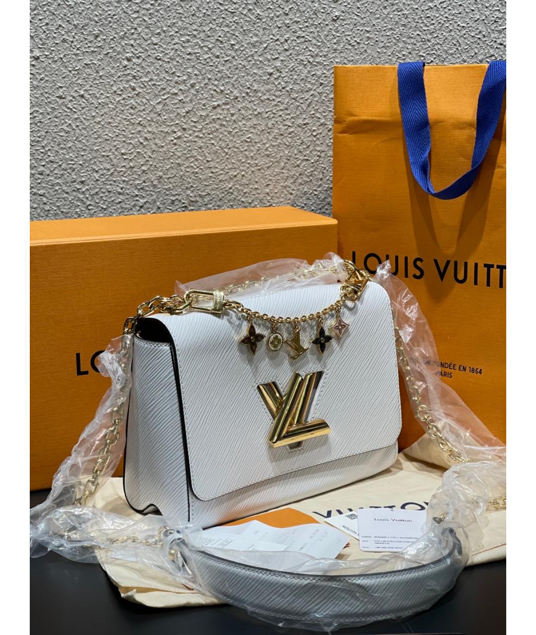LOUIS VUITTON Белая кожаная сумка через плечо, фото 2