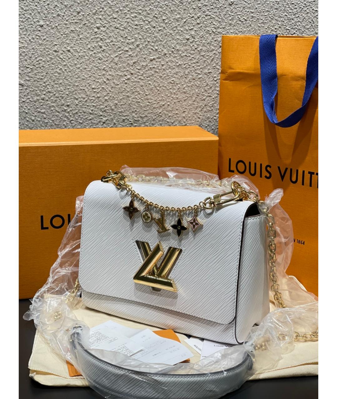 LOUIS VUITTON Белая кожаная сумка через плечо, фото 3