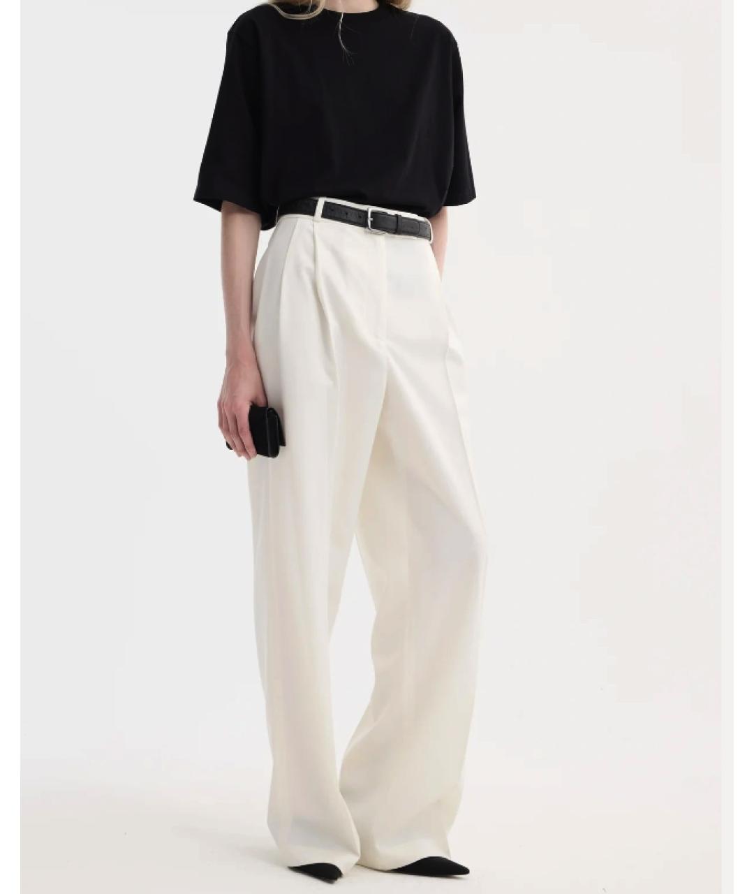 ROHE Белые шерстяные брюки широкие, фото 2