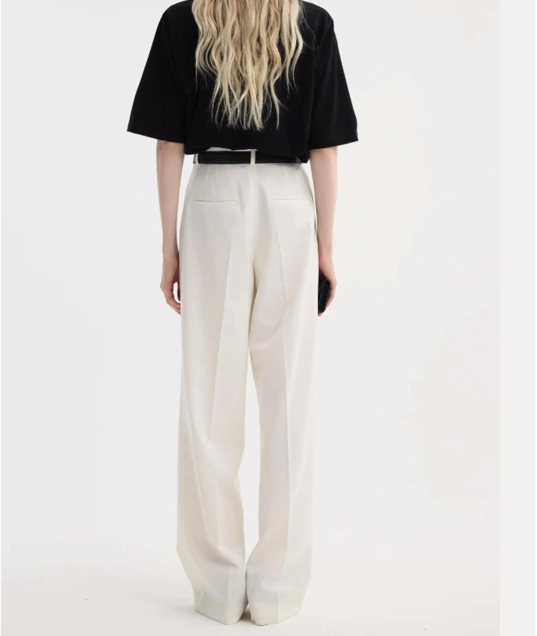 ROHE Белые шерстяные брюки широкие, фото 3