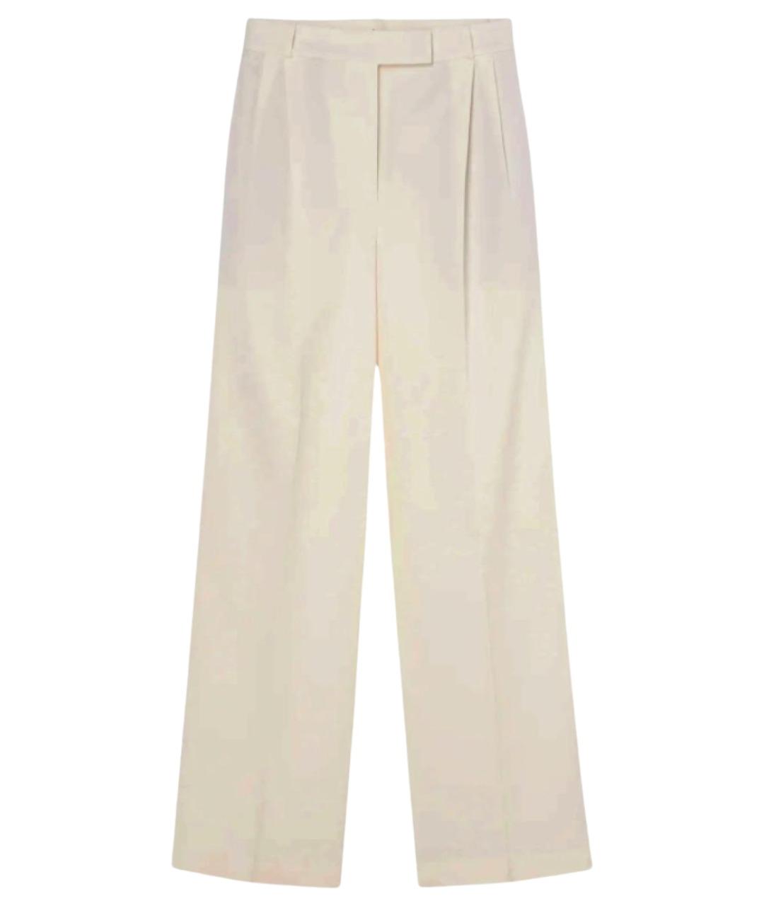 ROHE Белые шерстяные брюки широкие, фото 1