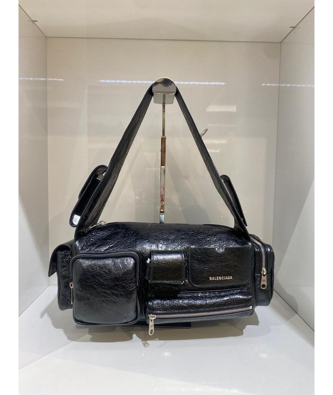 BALENCIAGA Черная кожаная сумка с короткими ручками, фото 2