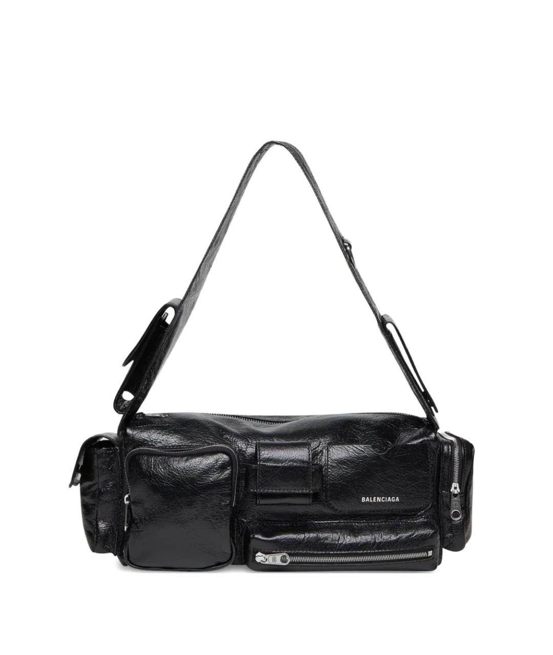 BALENCIAGA Черная кожаная сумка с короткими ручками, фото 1