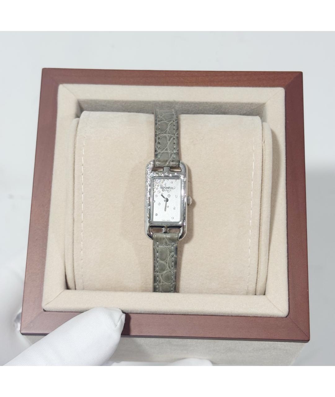 HERMES Серые металлические часы, фото 9