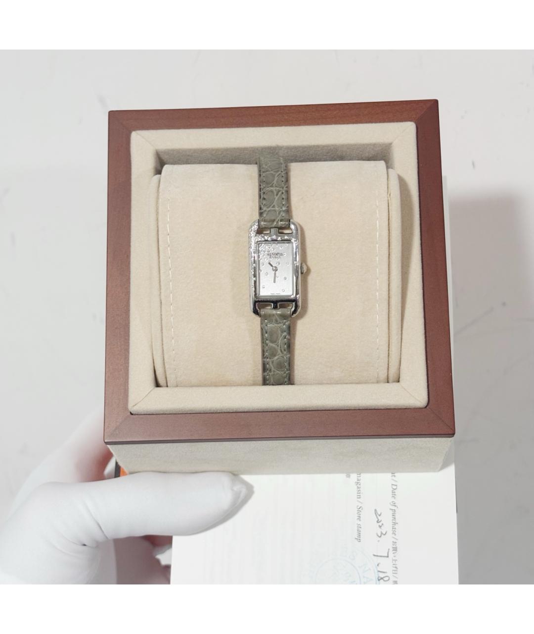 HERMES Серые металлические часы, фото 2