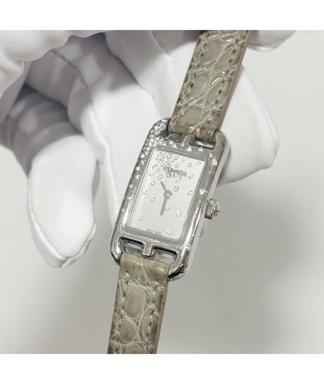 HERMES Серые металлические часы, фото 4