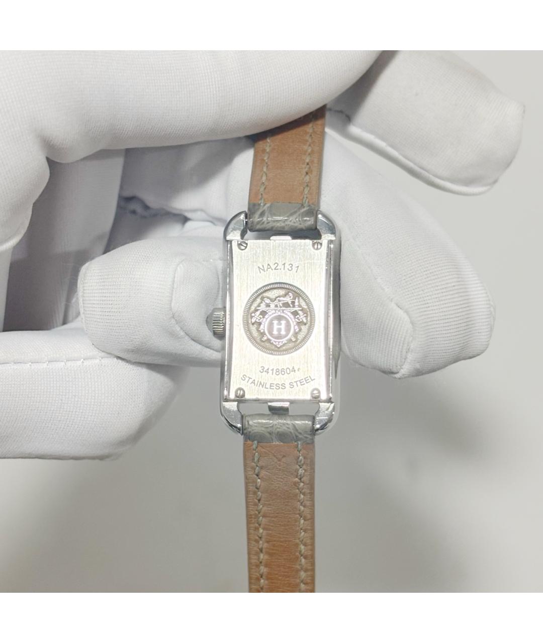 HERMES Серые металлические часы, фото 6