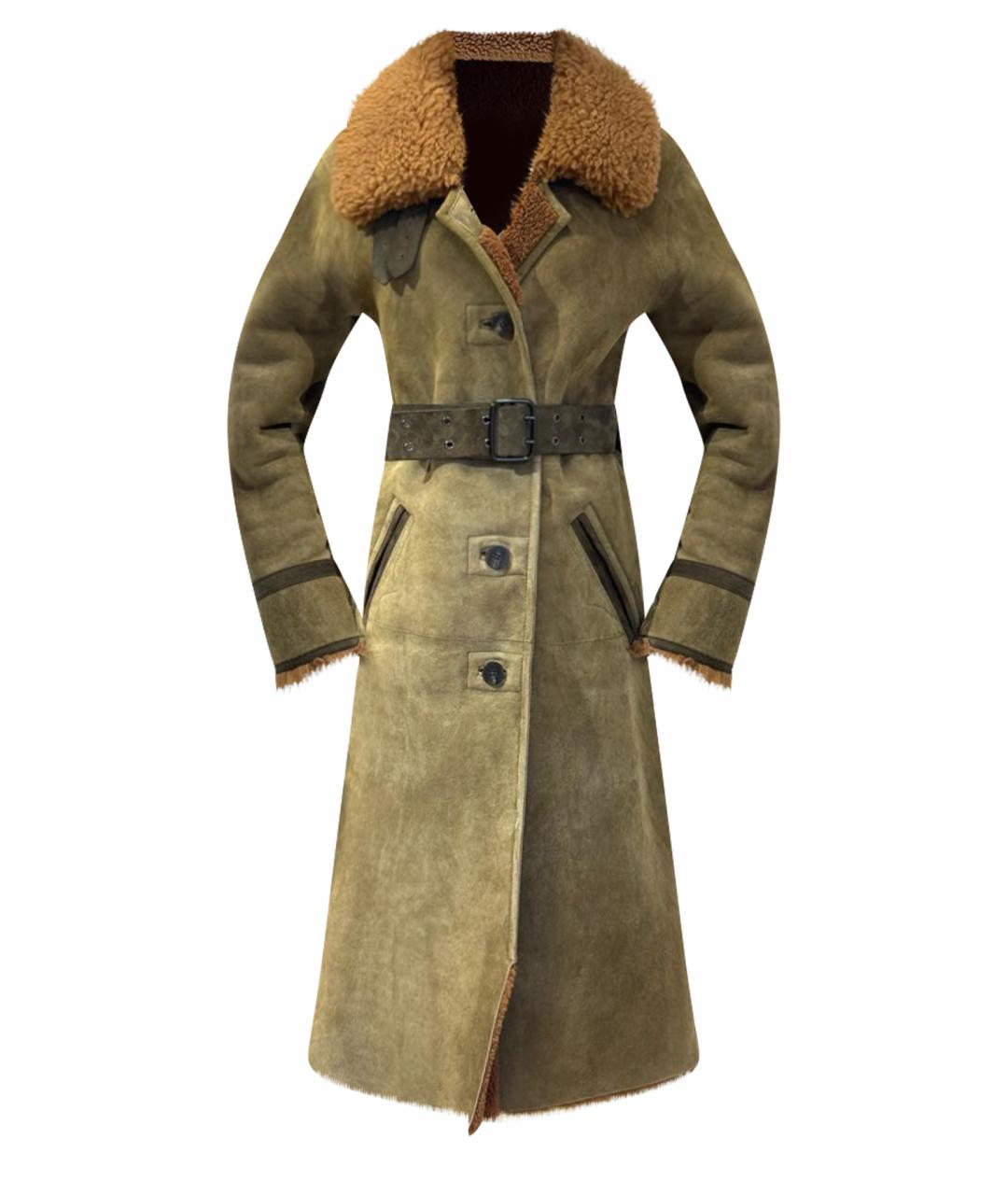 CHLOE Хаки замшевая дубленка, фото 1