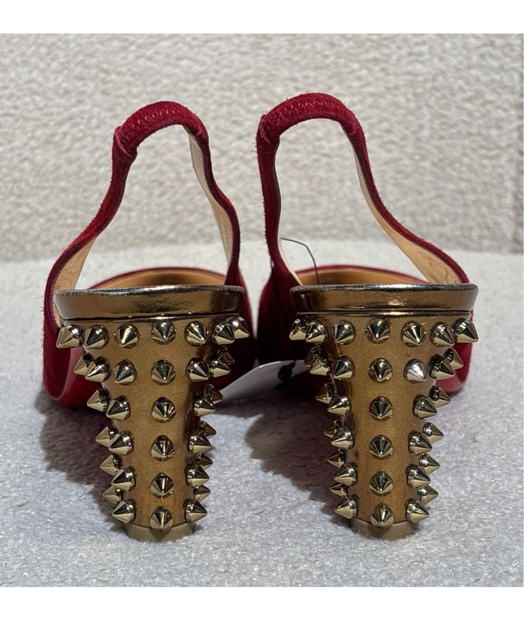 CHRISTIAN LOUBOUTIN Красные замшевые туфли, фото 4