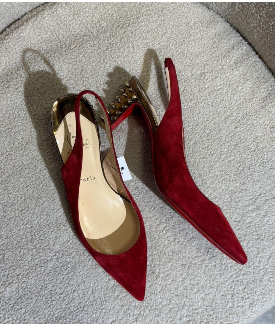CHRISTIAN LOUBOUTIN Красные замшевые туфли, фото 6