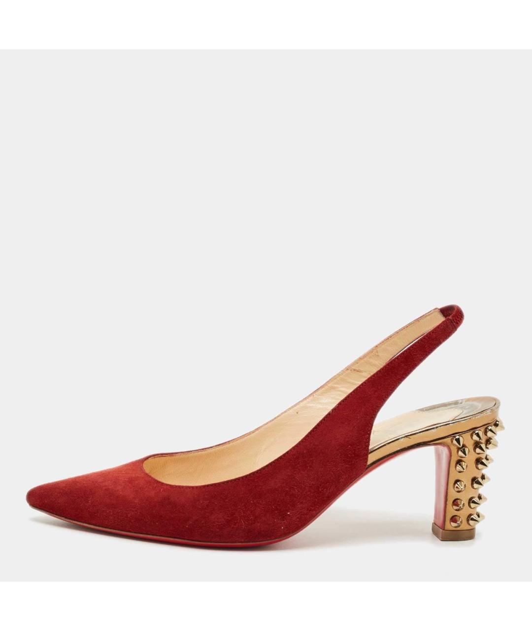 CHRISTIAN LOUBOUTIN Красные замшевые туфли, фото 7