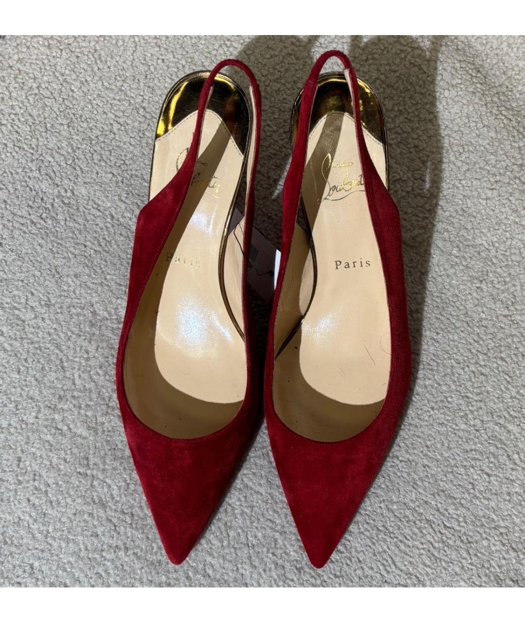 CHRISTIAN LOUBOUTIN Красные замшевые туфли, фото 2