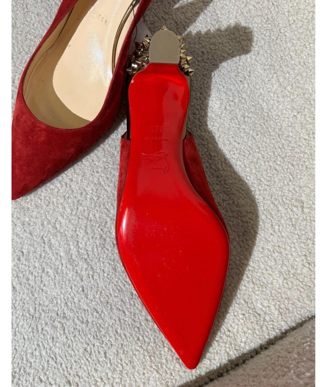 CHRISTIAN LOUBOUTIN Красные замшевые туфли, фото 5