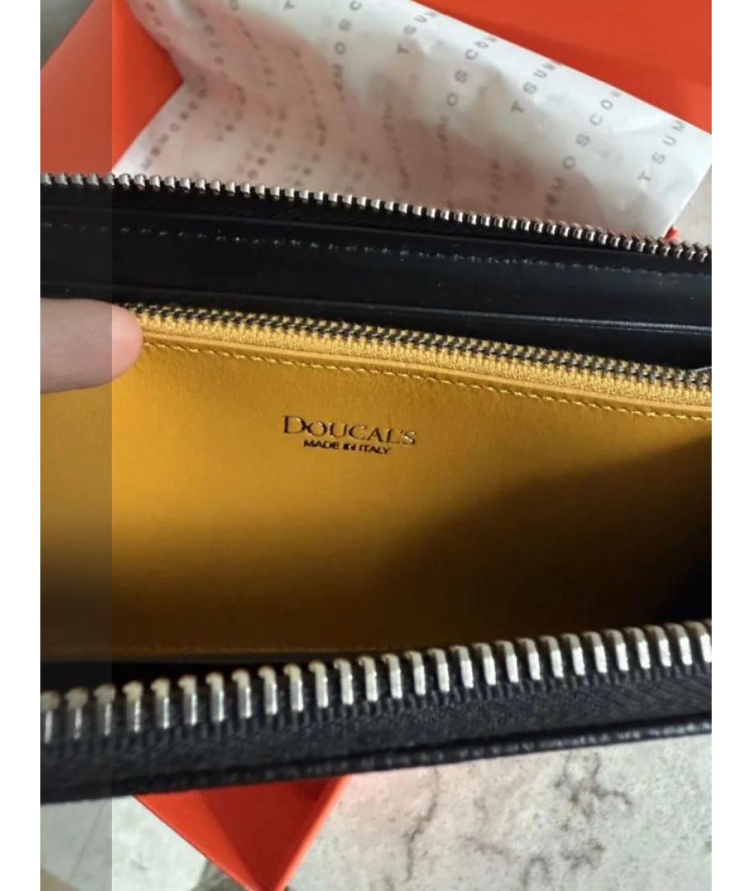 DOUCAL'S Черный кожаный кошелек, фото 3