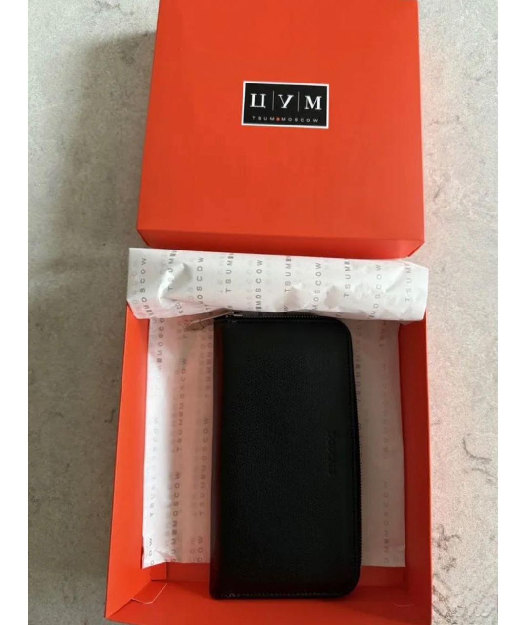 DOUCAL'S Черный кожаный кошелек, фото 2