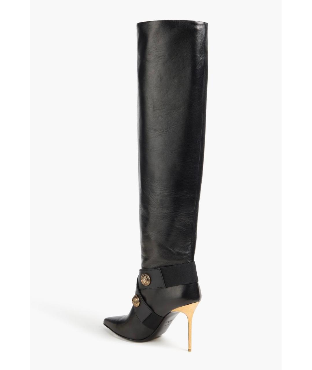 BALMAIN Черные кожаные ботфорты, фото 3