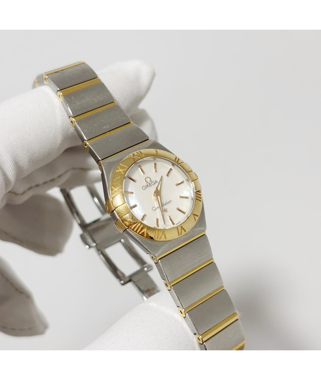 OMEGA Белые металлические часы, фото 4