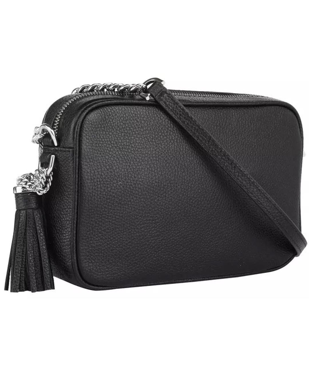 MICHAEL KORS Черная кожаная сумка через плечо, фото 7