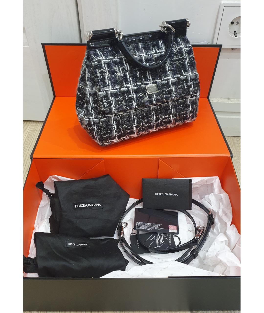 DOLCE&GABBANA Мульти твидовая сумка с короткими ручками, фото 2