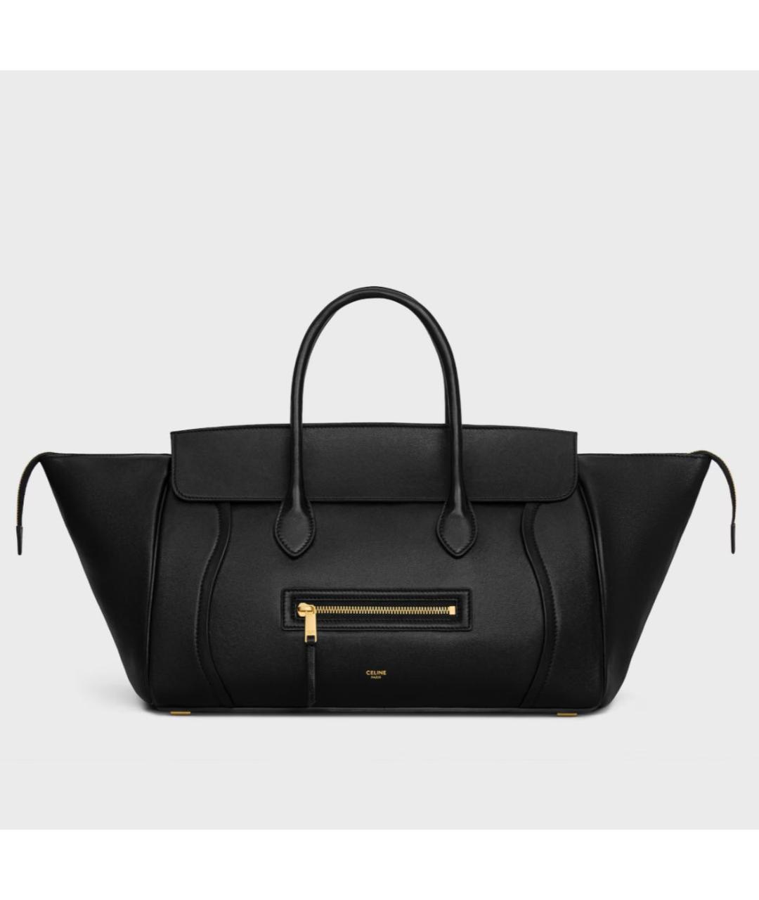 CELINE Черная кожаная сумка тоут, фото 5