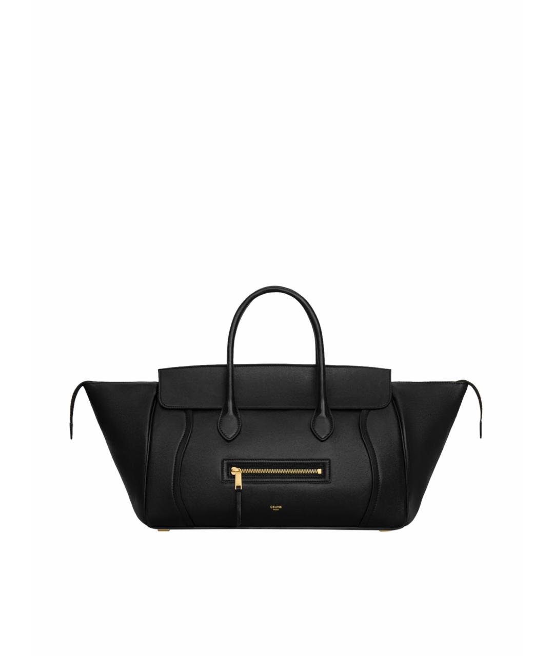 CELINE Черная кожаная сумка тоут, фото 1